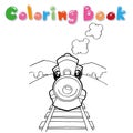 Train coloring page vector Royalty Free Stock Photo