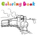 Train coloring page vector Royalty Free Stock Photo