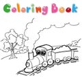 Train coloring page vector Royalty Free Stock Photo