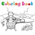 Train coloring page vector Royalty Free Stock Photo