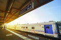 Train runaway in station in the afternoon