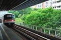 Train coming into station Royalty Free Stock Photo