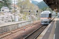 The train is coming to platform at Gero Station, Japan Royalty Free Stock Photo