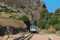 A train is coming to the station. Royalty Free Stock Photo