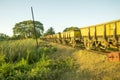 Railway wagons in the countryside of Sri Lanka. Royalty Free Stock Photo