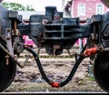 Train coupler close-up