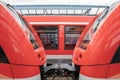 train coupling of regional train in Meckenheim/NRW/Germany-09-03-2019