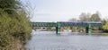 Train crossing bridge over Thames at Bourne End Royalty Free Stock Photo