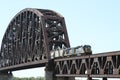 Train Crossing Railroad River Bridge