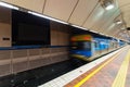 Train departing Melbourne Central station Royalty Free Stock Photo