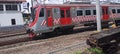 the train departs from Lempuyangan station Royalty Free Stock Photo