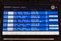 Train departures timetable in Munchen Hauptbahnhof (Central station) Royalty Free Stock Photo