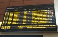 Train departures timetable