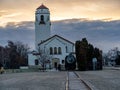 Train depot in Boise Idaho with old locomotive Royalty Free Stock Photo