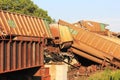 Train derailment near Silverlake, Kansas Royalty Free Stock Photo