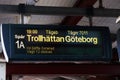 Train destinations Trollhattan and Gothenburg Royalty Free Stock Photo