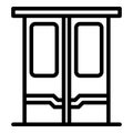 Train doors icon, outline style