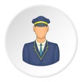 Train driver icon, cartoon style