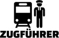 Train driver icon with german job title Royalty Free Stock Photo
