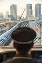 Train driver on Tokyo Metro, Shinjuku