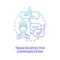 Train on effective communication blue gradient concept icon Royalty Free Stock Photo