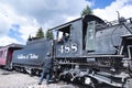 Train engineer getting ready to take the Cumbres & Toltec steam engine historic train over the Cumbres Pass in Colorado Royalty Free Stock Photo