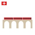 Train on famous landwasser Viaduct bridge. The Rhaetian Railway, Switzerland Royalty Free Stock Photo