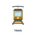 Train flat icon. Colored element sign from public transport collection. Flat Train icon sign for web design Royalty Free Stock Photo