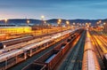 Train freight - Cargo railroad industry Royalty Free Stock Photo