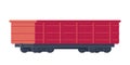 Train freight railway car. Rail freight. Vector illustration. Royalty Free Stock Photo