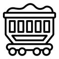 Train freight wagon icon outline vector. Cargo locomotive Royalty Free Stock Photo