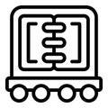 Train freightage wagon icon outline vector. Railway logistics