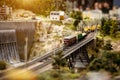 The train is going through the bridge Royalty Free Stock Photo