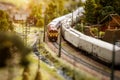 The train is going through the forest. Royalty Free Stock Photo