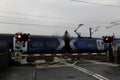 Train Going Through a Level Crossing