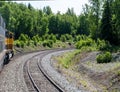 Train going through the woodland