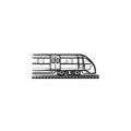 Train hand drawn outline doodle icon. Royalty Free Stock Photo