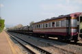 The train head pulling fuel carriage at Nakhon Lampang Railway Station