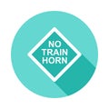 train horn warning sign icon in Flat long shadow style Royalty Free Stock Photo