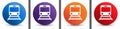 Train icon abstract halftone round button set Royalty Free Stock Photo