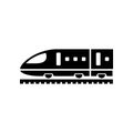 Train icon simple flat vector illustration. Speed train sign Royalty Free Stock Photo