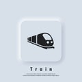 Train icon. Trip way. Journey concept. Vector. UI icon. Neumorphic UI UX white user interface web button. Neumorphism Royalty Free Stock Photo