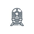 train icon vector from public services concept. Thin line illustration of train editable stroke. train linear sign for use on web Royalty Free Stock Photo