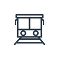 train icon vector from school concept. Thin line illustration of train editable stroke. train linear sign for use on web and Royalty Free Stock Photo