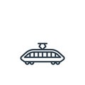 train icon vector from vehicles concept. Thin line illustration of train editable stroke. train linear sign for use on web and Royalty Free Stock Photo