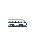 train icon vector from vehicles transportation concept. Thin line illustration of train editable stroke. train linear sign for use Royalty Free Stock Photo