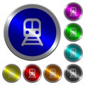 Train luminous coin-like round color buttons