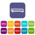 Train icons set Royalty Free Stock Photo