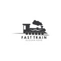 Train illustration logo vector flat design Royalty Free Stock Photo
