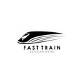 Train illustration logo vector flat design Royalty Free Stock Photo
